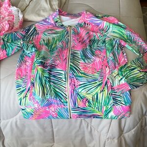Tropical Print Ladies UpF Jacket